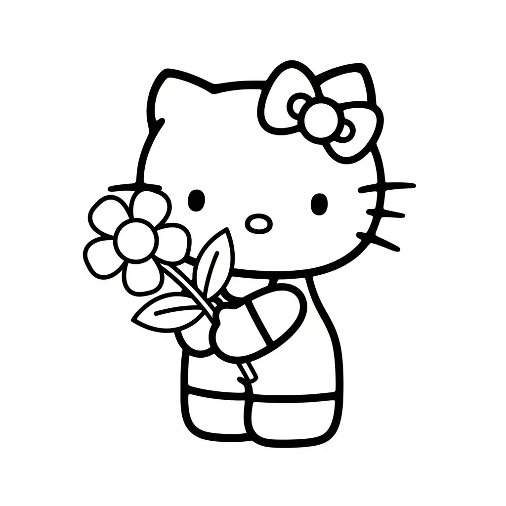 Hello kitty kleurplaat 9 Hello kitty kleurplaat 1