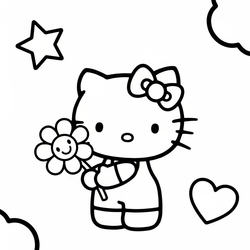 Hello kitty kleurplaat 11 Hello kitty kleurplaat 3
