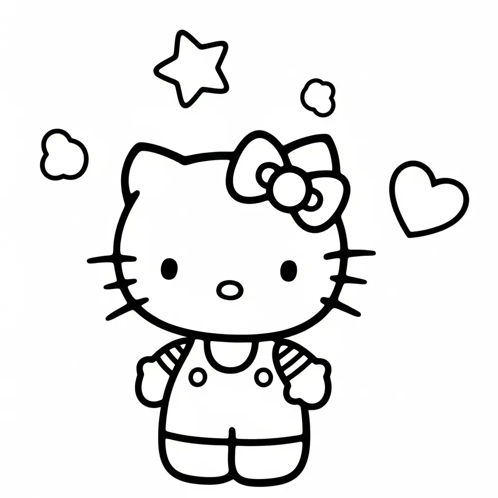 Hello kitty kleurplaat 12 Hello kitty kleurplaat 4