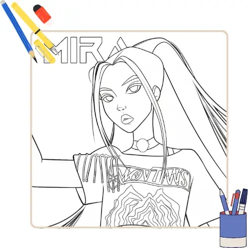 KPop Demon Hunters Mira Kleurplaat 7 KPop Demon Hunters Mira Kleurplaat thumbnail