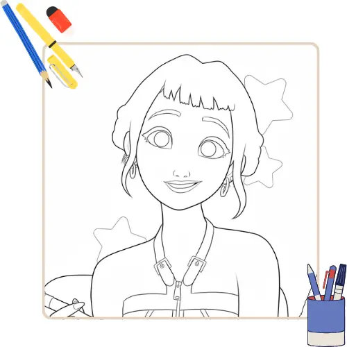 KPop Demon Hunters Zoey Kleurplaat 7 KPop Demon Hunters Zoey Kleurplaat thumbnail