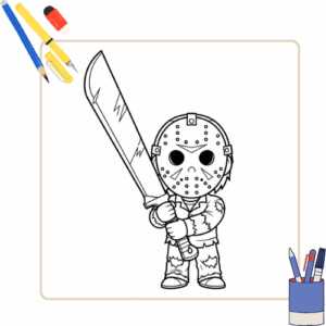 Kleurplaat Jason Voorhees