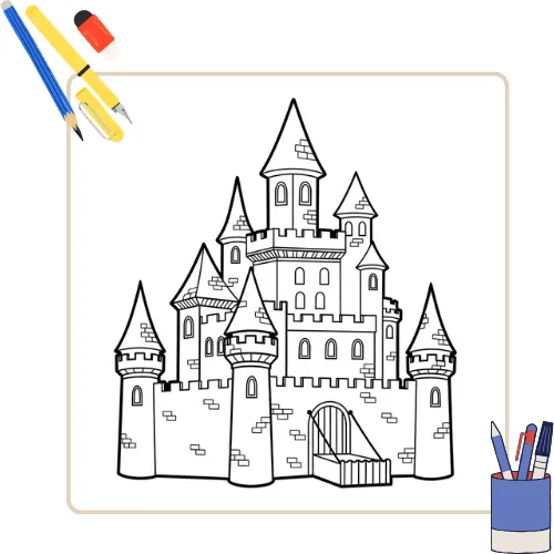 Kleurplaat Kasteel thumbnail