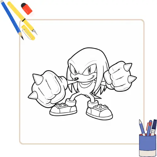 Kleurplaat Knuckles 7 Kleurplaat Knuckles thumbnail