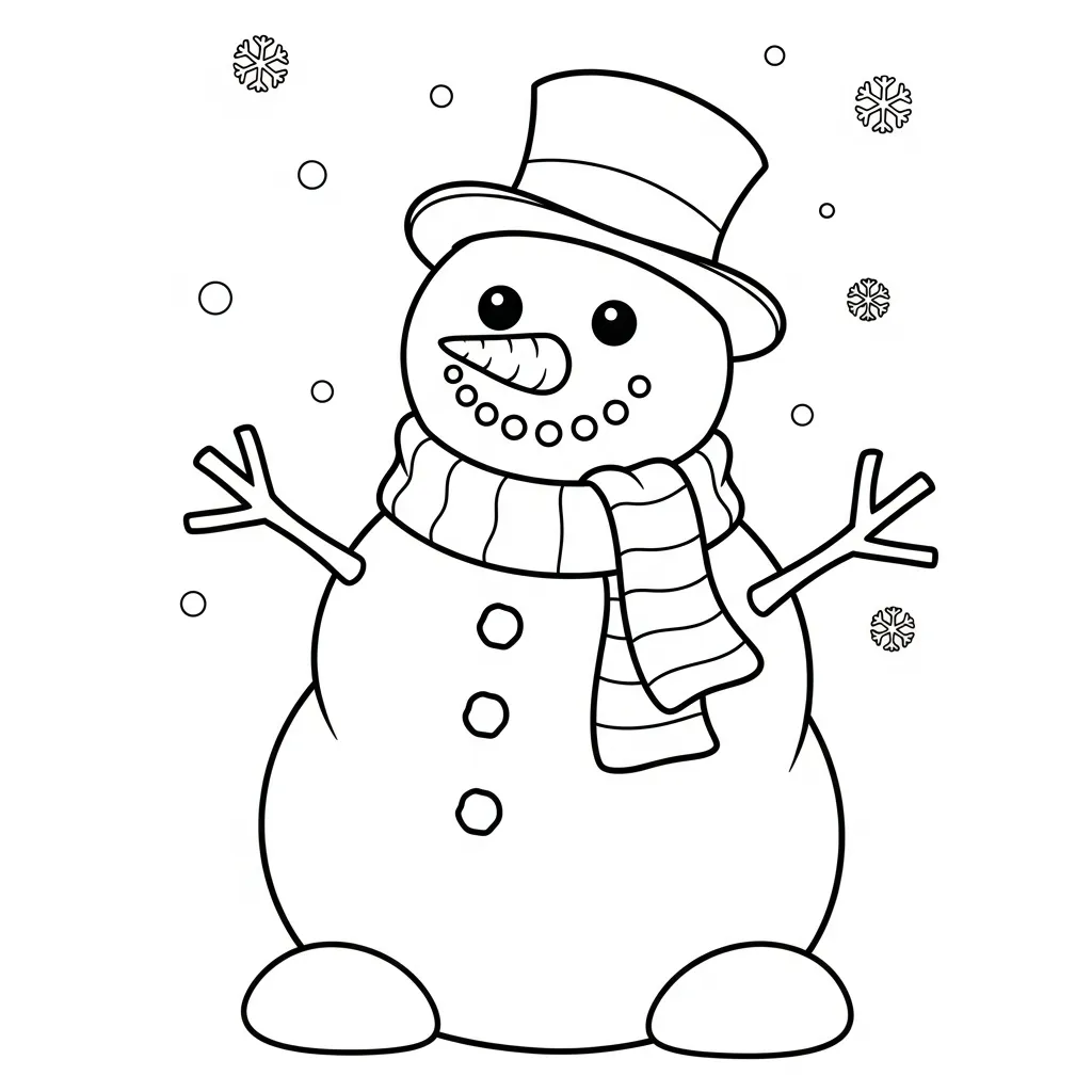 Kleurplaat Sneeuwman 1