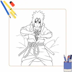 Kleurplaat Uchiha Sasuke