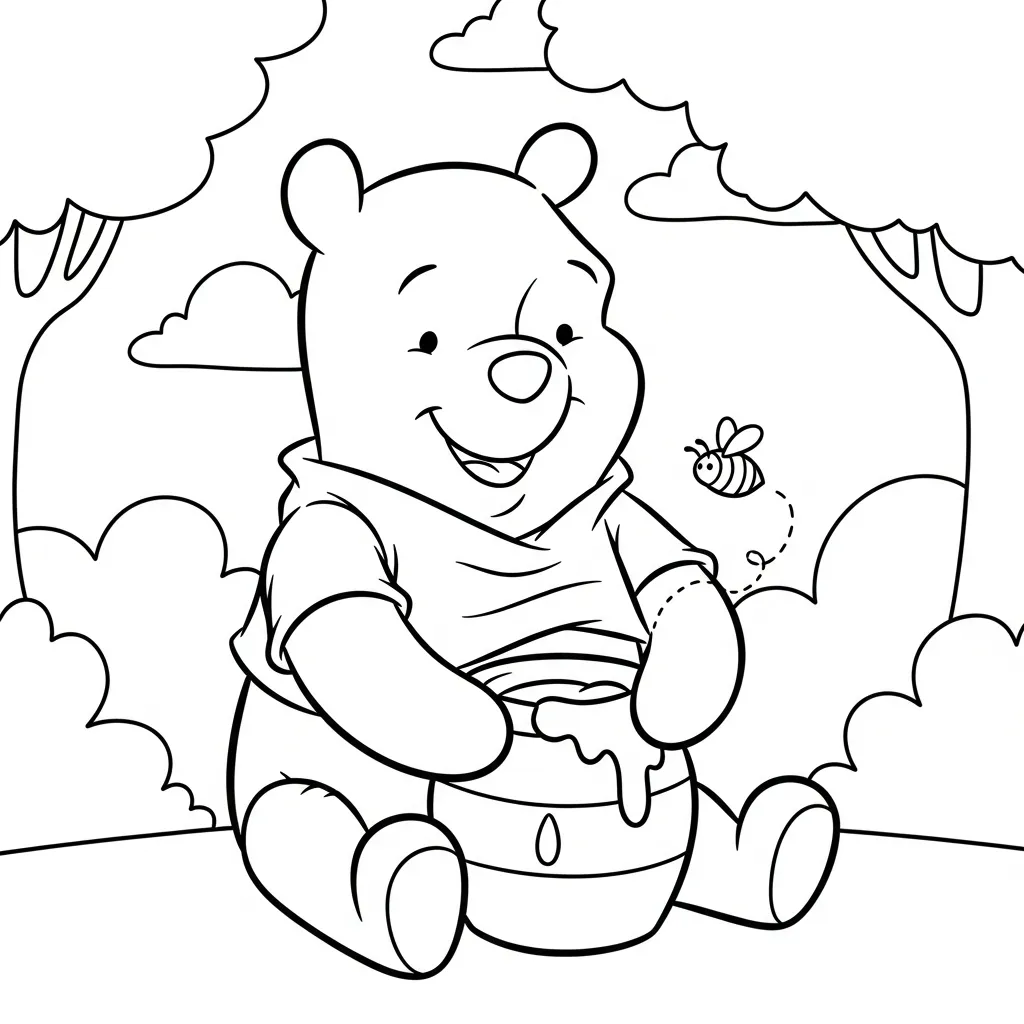 Kleurplaat Winnie the Pooh 12 Kleurplaat Winnie the Pooh 4