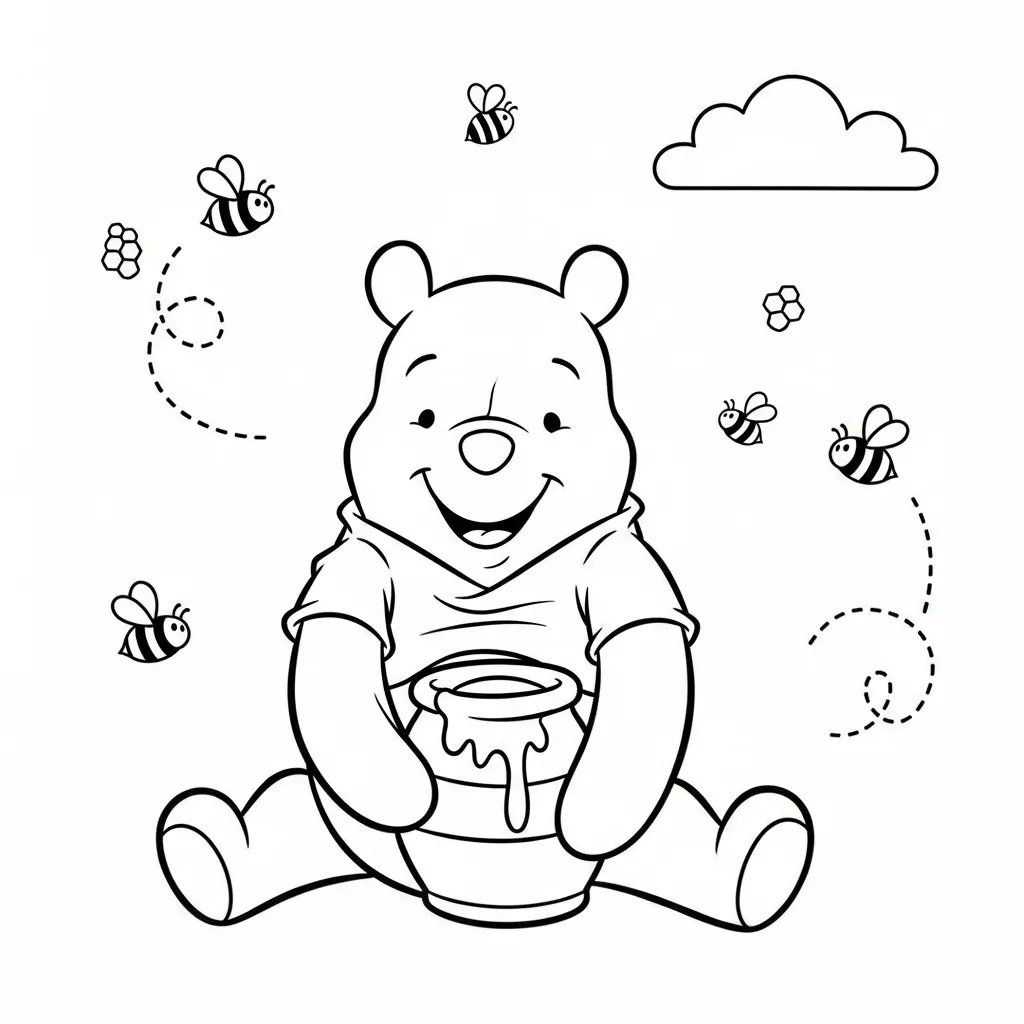 Kleurplaat Winnie the Pooh 10 Kleurplaat Winnie the Pooh 2