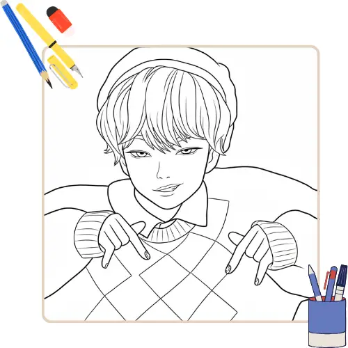 Kpop Demon Hunters Baby Saja Kleurplaat thumbnail