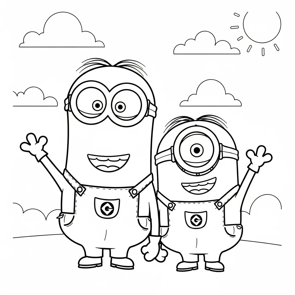Minions kleurplaat 8 Minions kleurplaat
