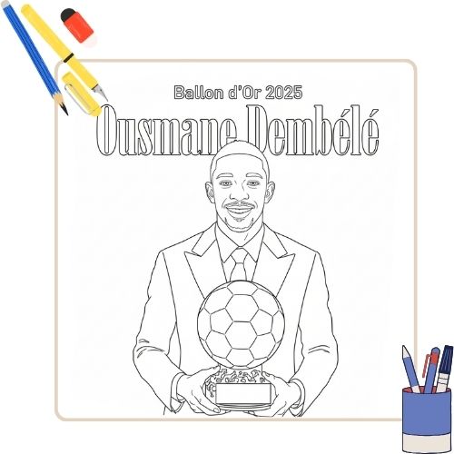 Ousmane Dembélé Kleurplaat thumbnail