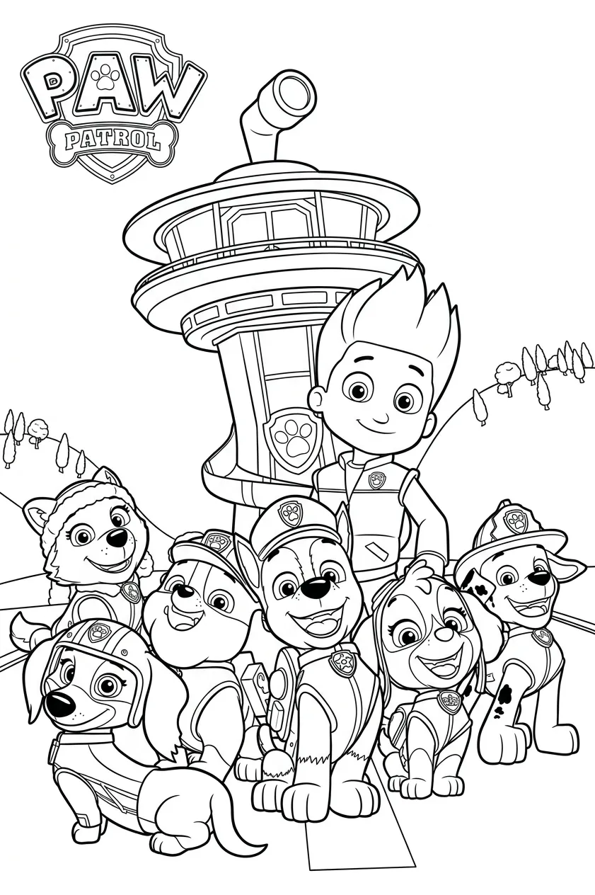 Paw Patrol boyama sayfası 12 Paw Patrol boyama sayfası 4