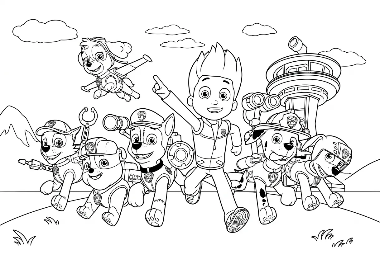 Paw Patrol boyama sayfası 11 Paw Patrol boyama sayfası 3