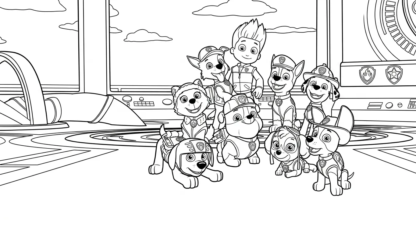 Paw Patrol boyama sayfası 9 Paw Patrol boyama sayfası 1