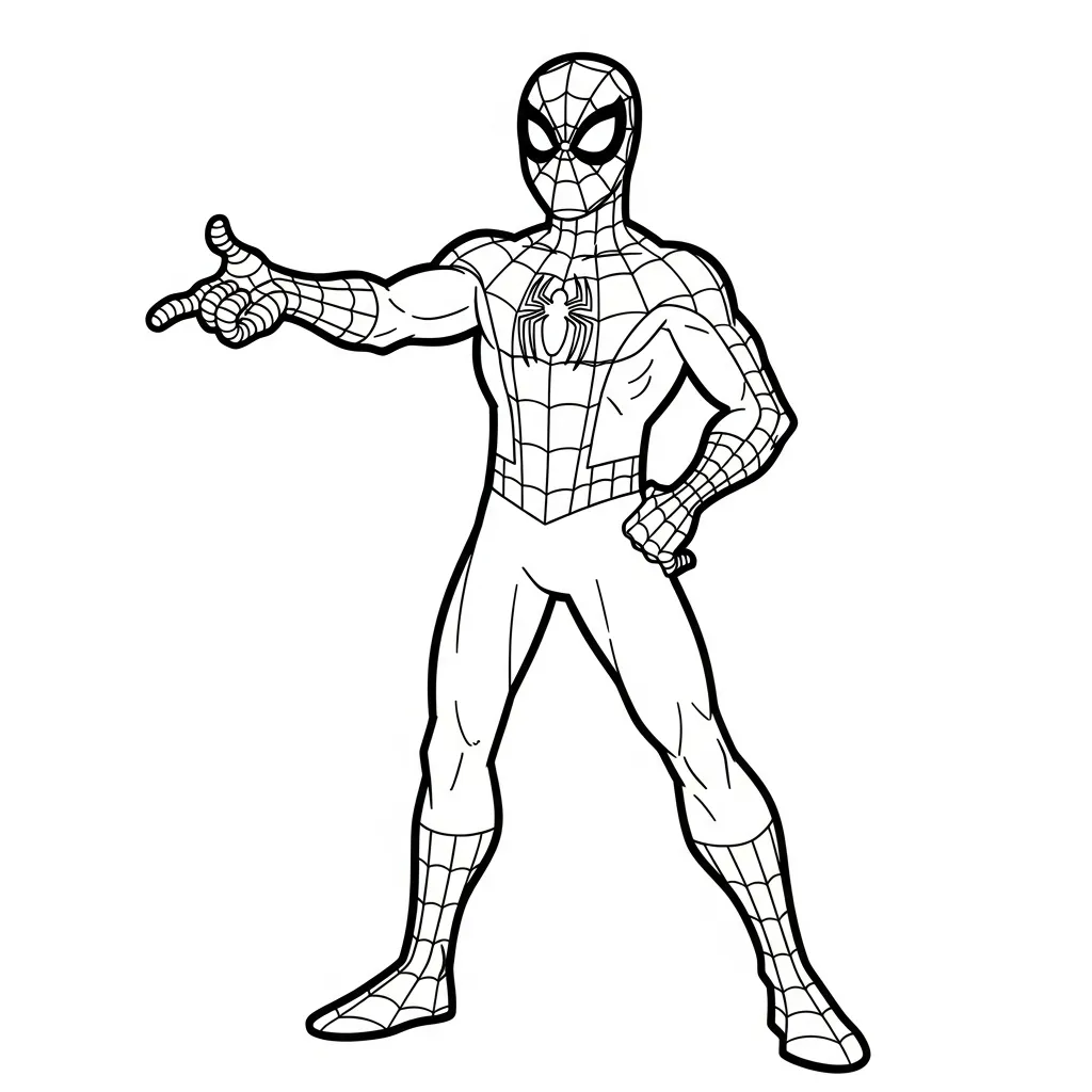 Spiderman раскраска страница 8 Раскраска Spiderman