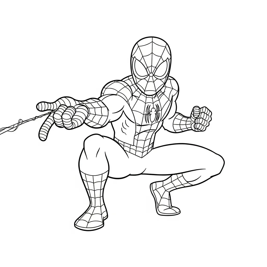 Spiderman раскраска страница 10 Spiderman раскраска страница 2