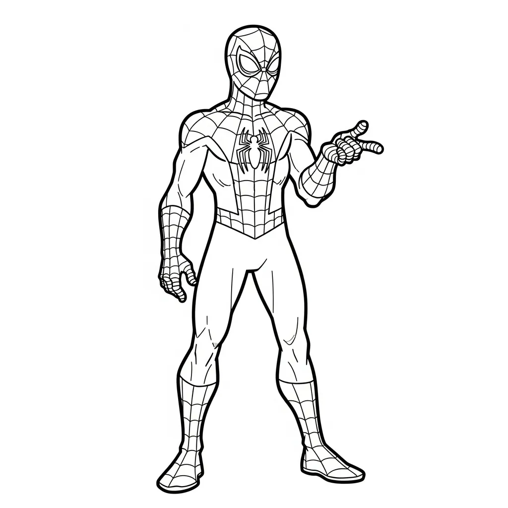Spiderman раскраска страница 12 Spiderman раскраска страница 4