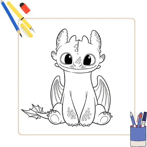 Toothless Kleurplaat thumbnail