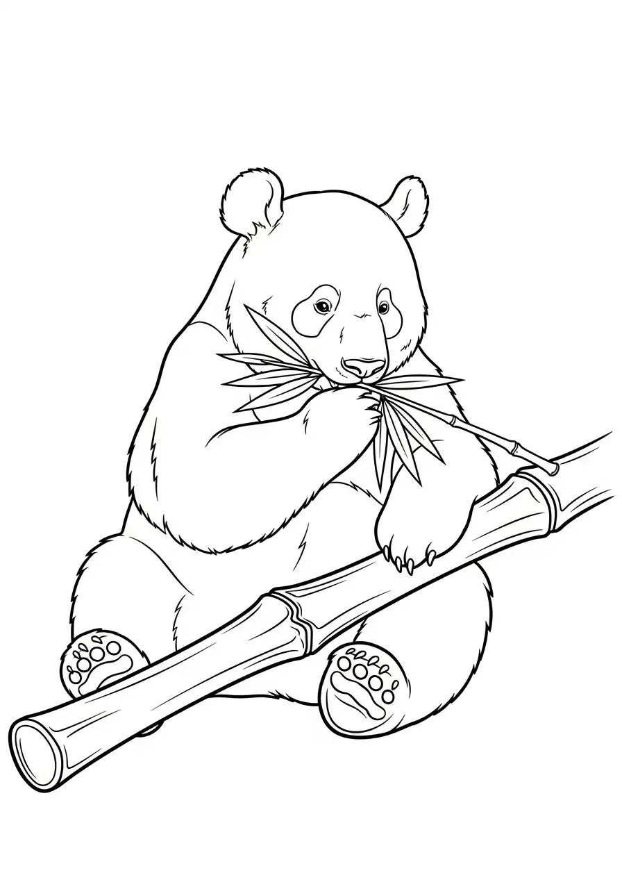 bamboe eters kleurplaat