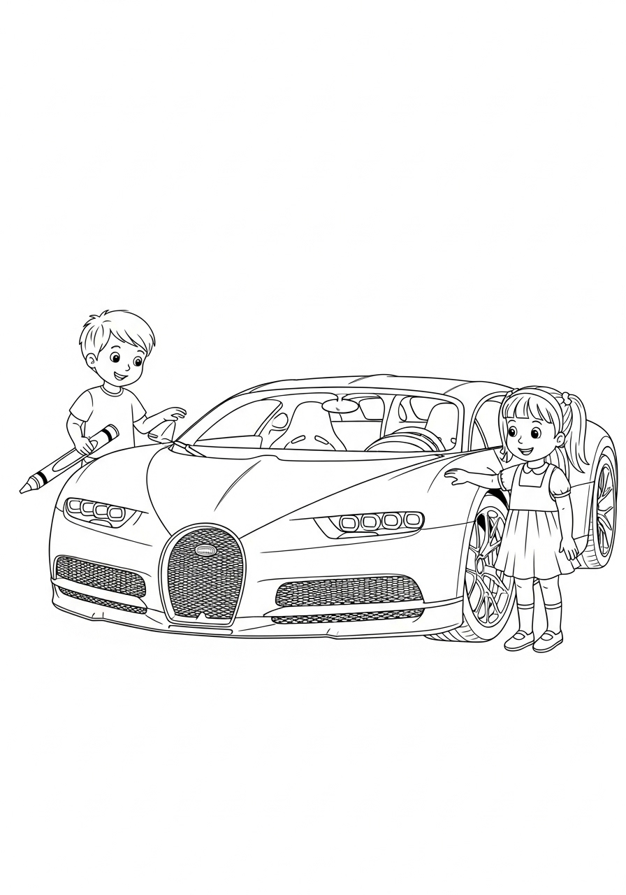 Kleurplaat Bugatti 19 bugatti droomauto kleurplaat