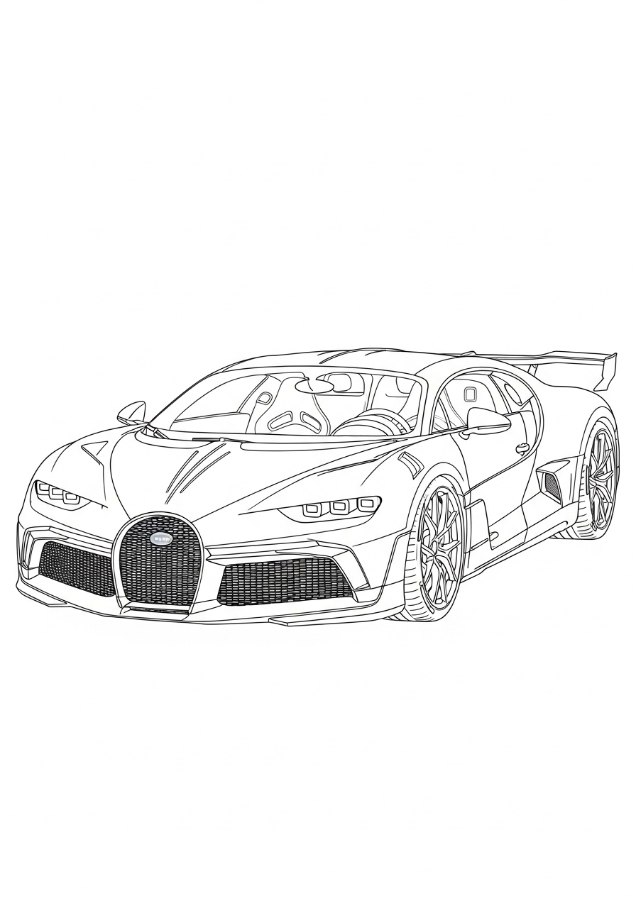 Kleurplaat Bugatti 18 bugatti met open deuren kleurplaat