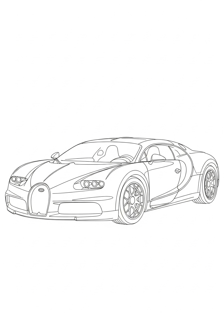 Kleurplaat Bugatti 15 bugatti sportwagen racen kleurplaat