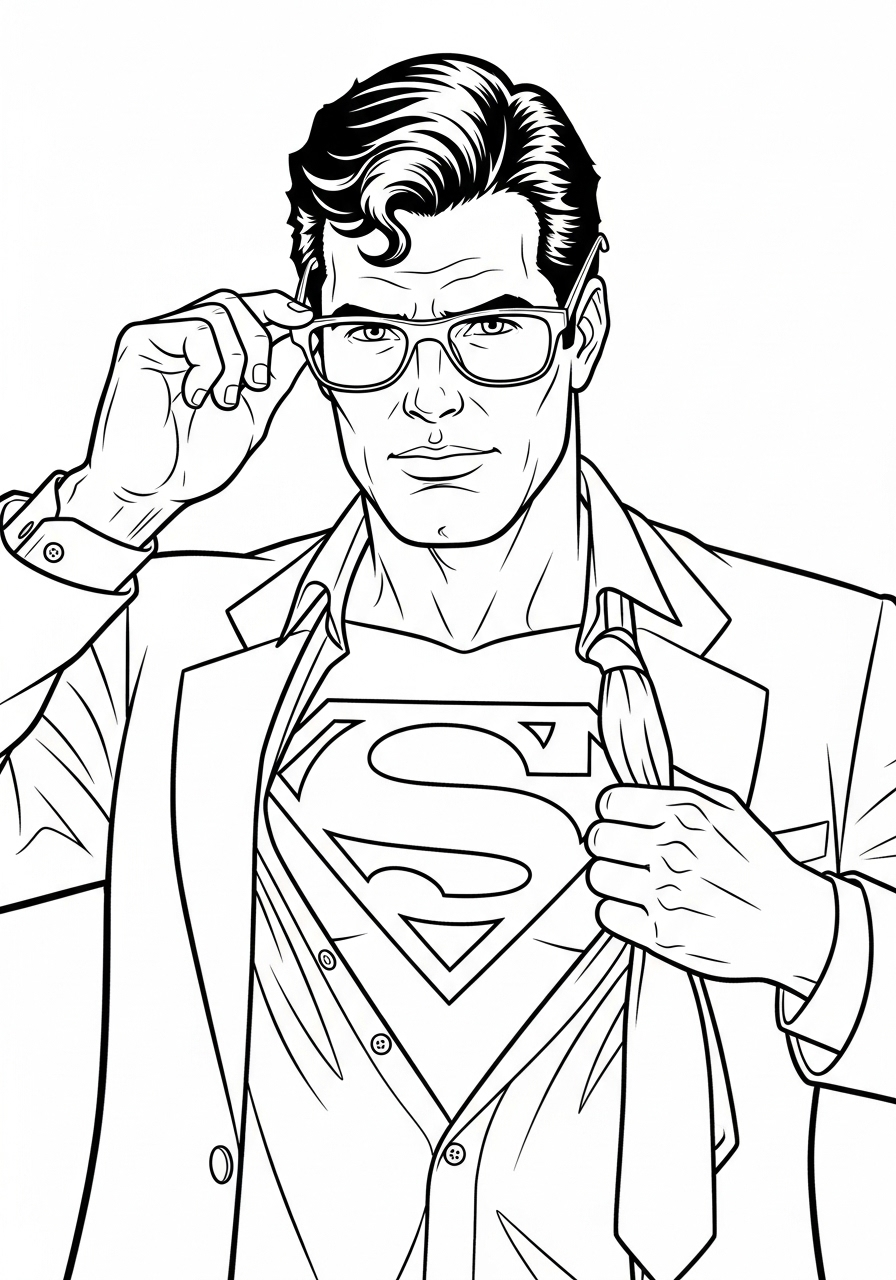 Superman kleurplaat 8 clark kent wordt superman kleurplaat