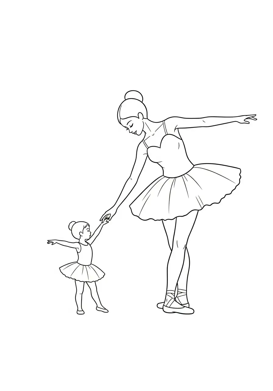 Ballerina Kleurplaat 9 dansles van mama kleurplaat