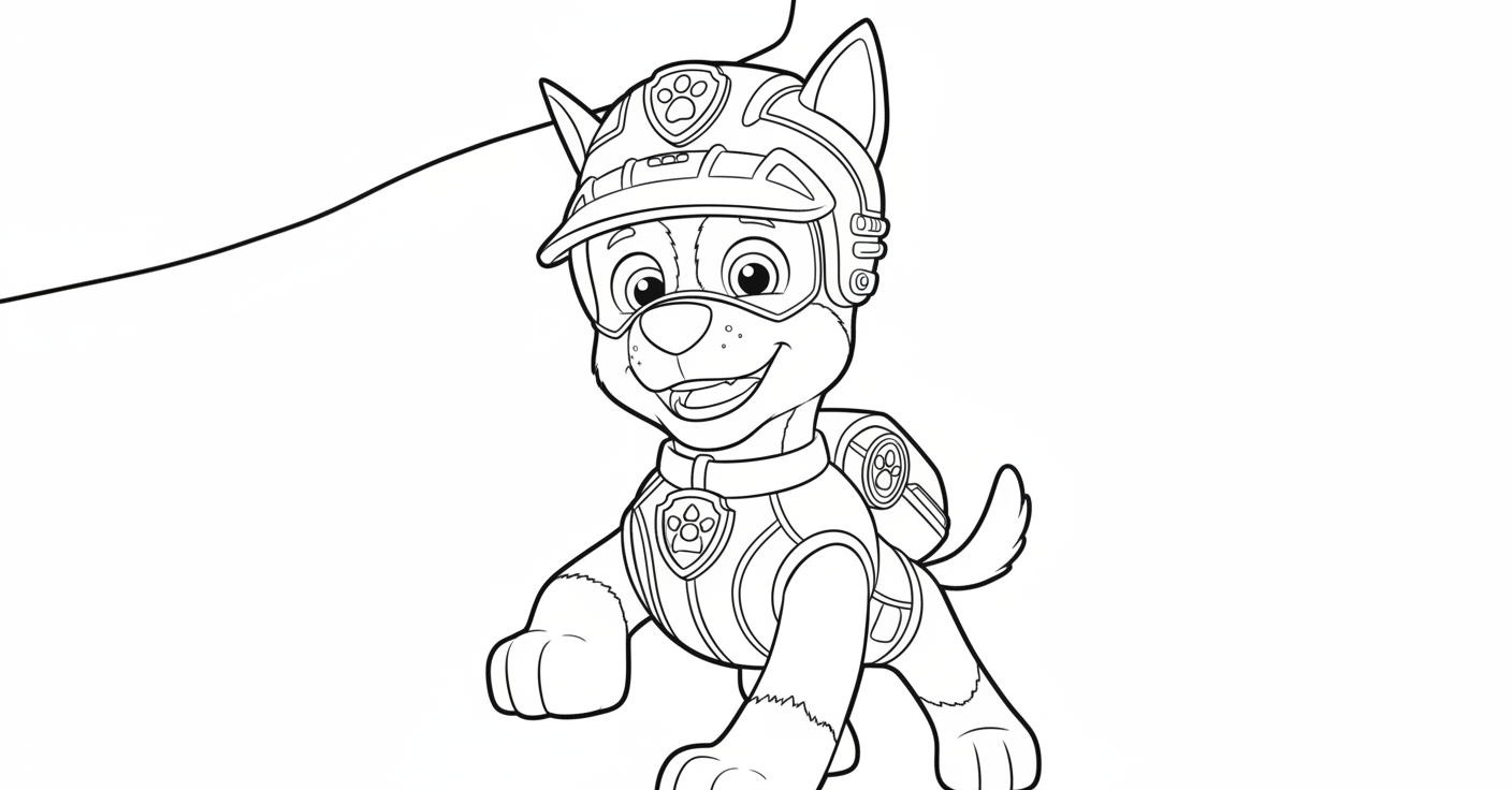 Paw Patrol kleurplaat 9 dappere chase in actie kleurplaat