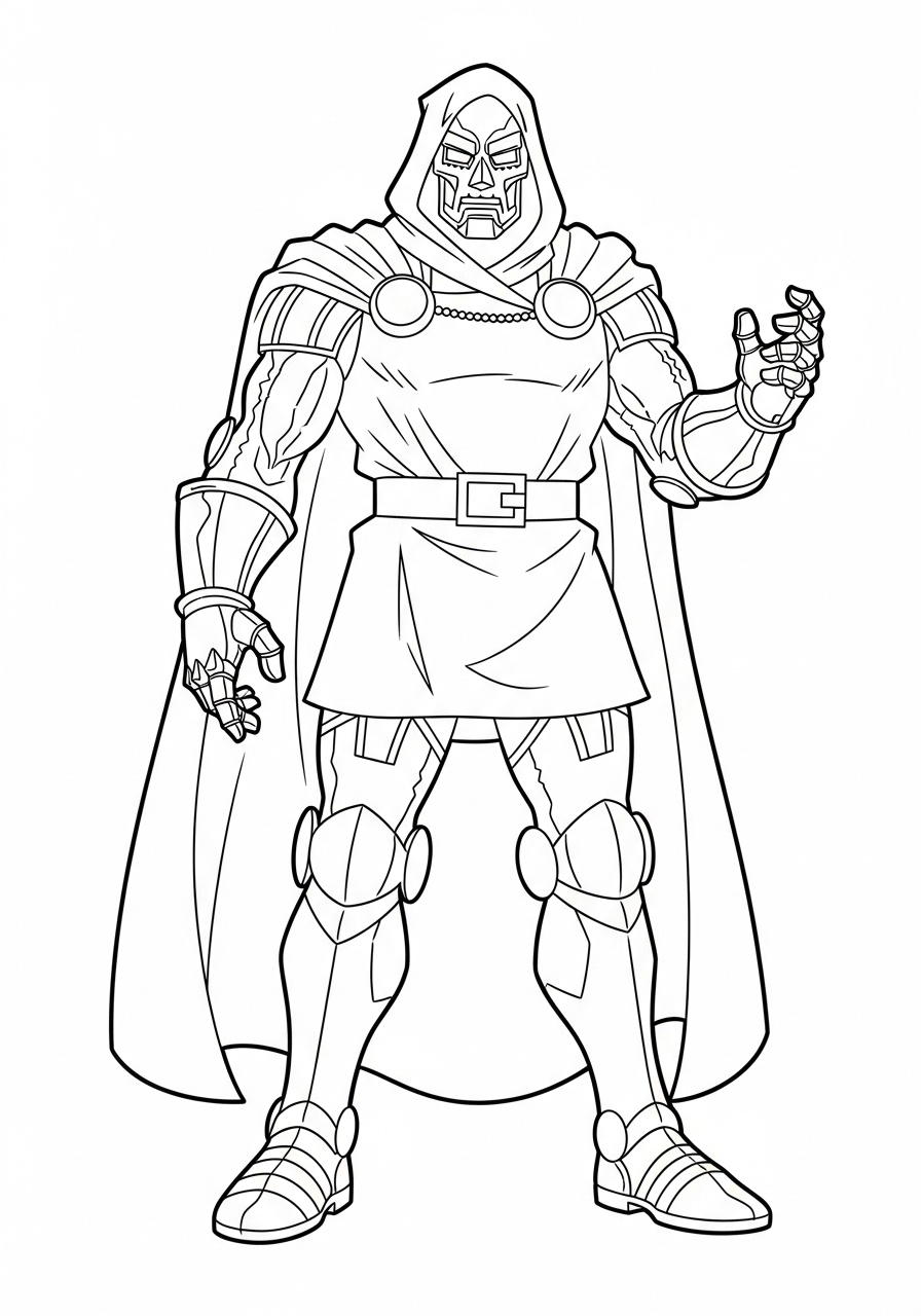 Kleurplaat Doctor Doom 19 doctor doom met magische hand kleurplaat