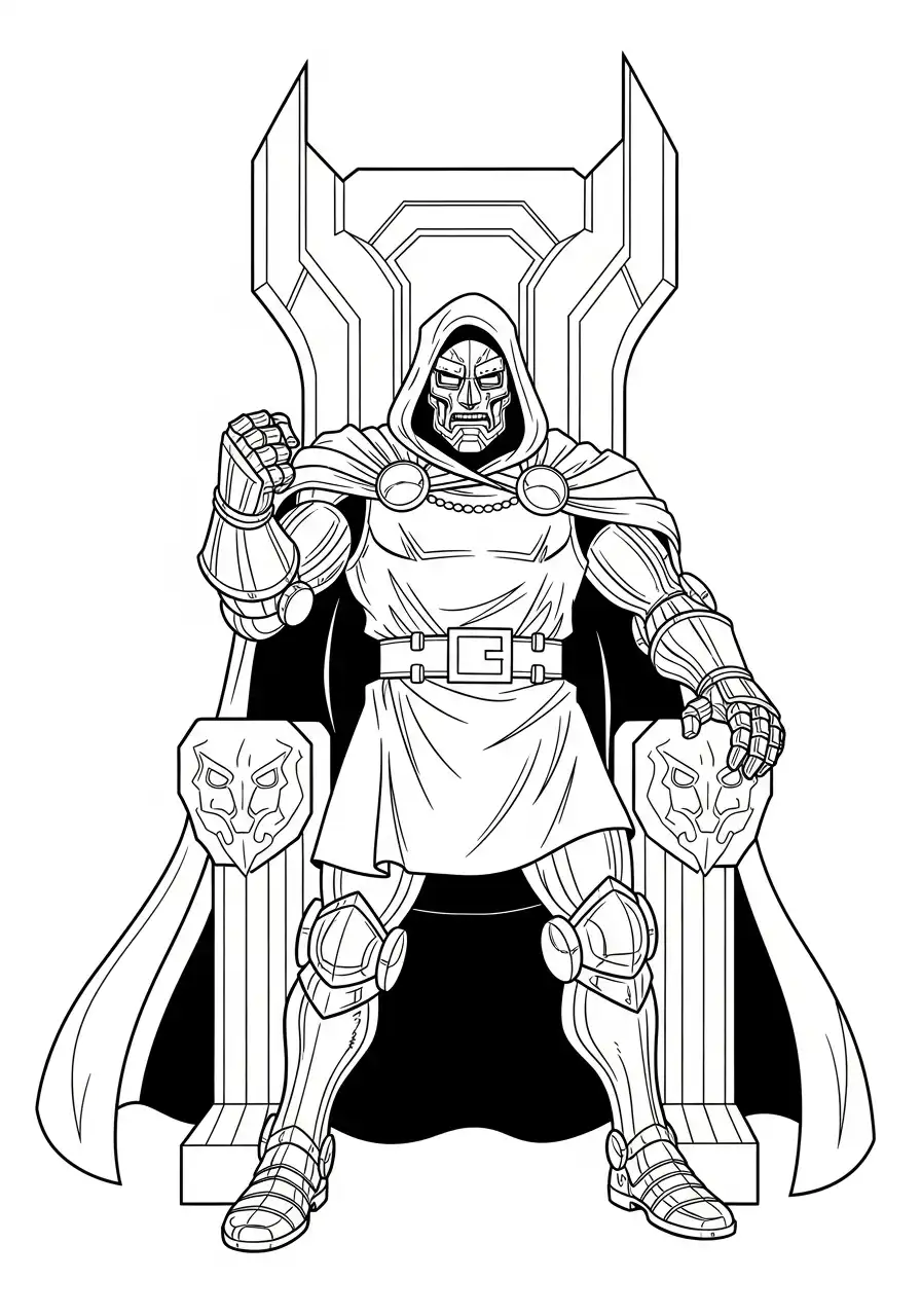 doctor doom op de troon kleurplaat