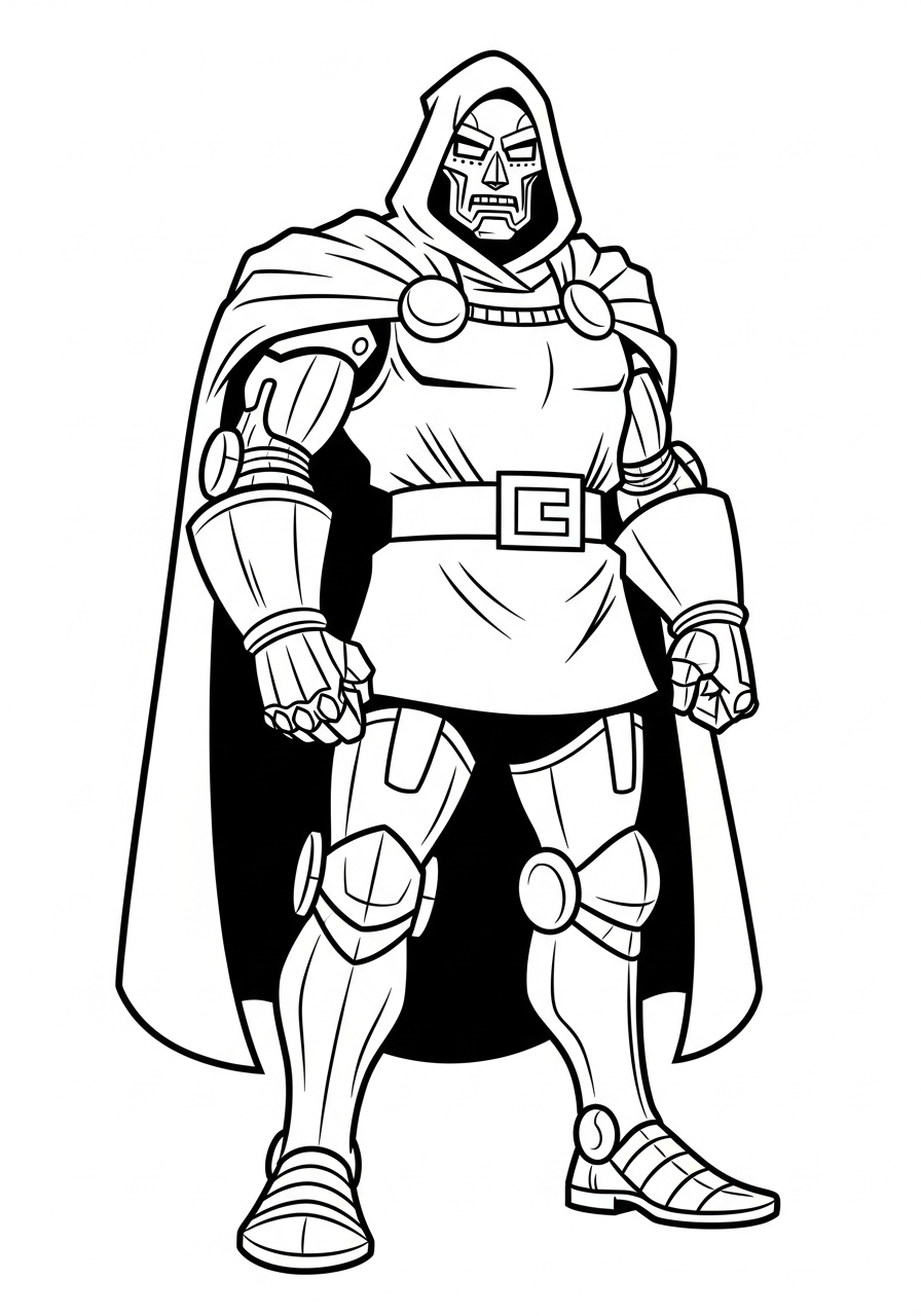 Kleurplaat Doctor Doom 21 doctor doom simpele pose kleurplaat