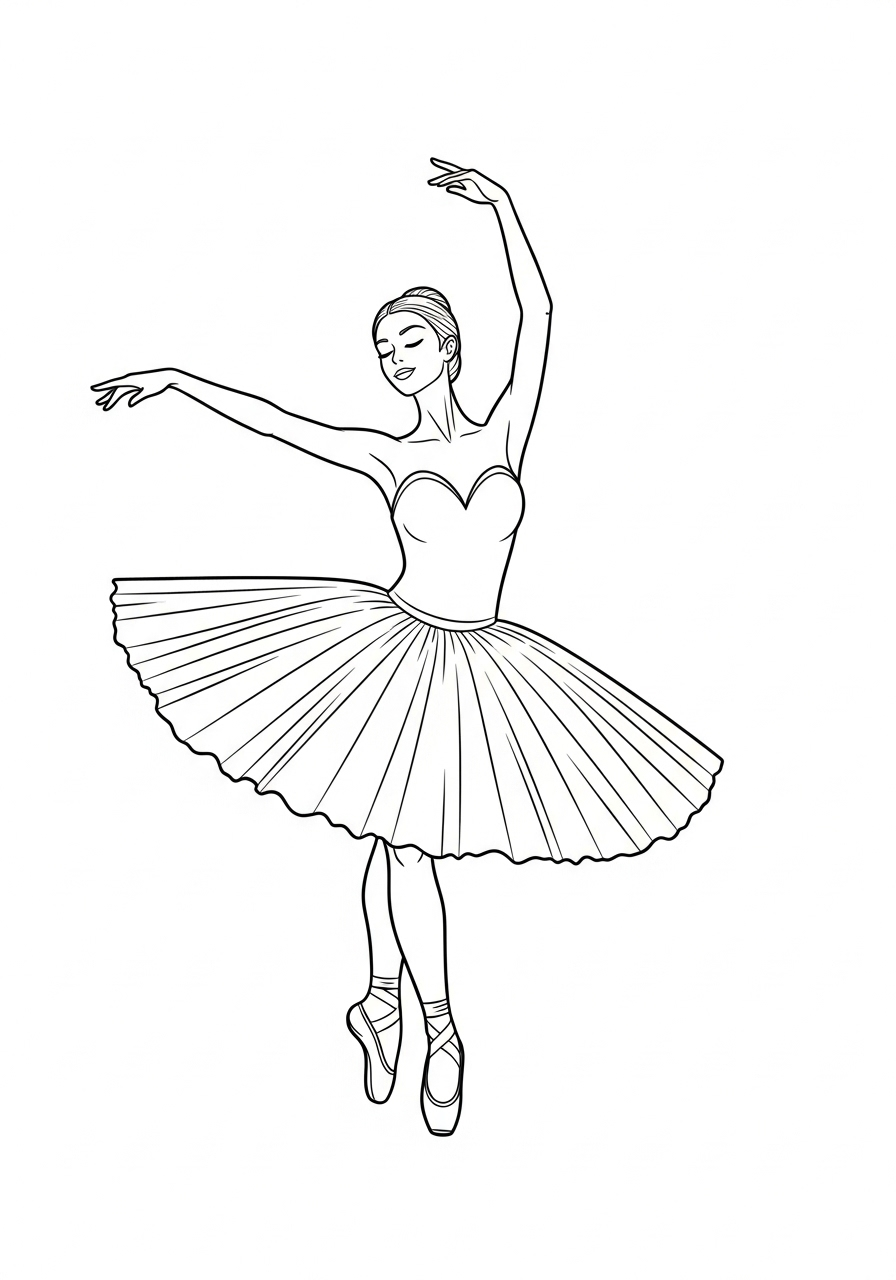 Ballerina Kleurplaat 9 elegante ballerina danspose kleurplaat
