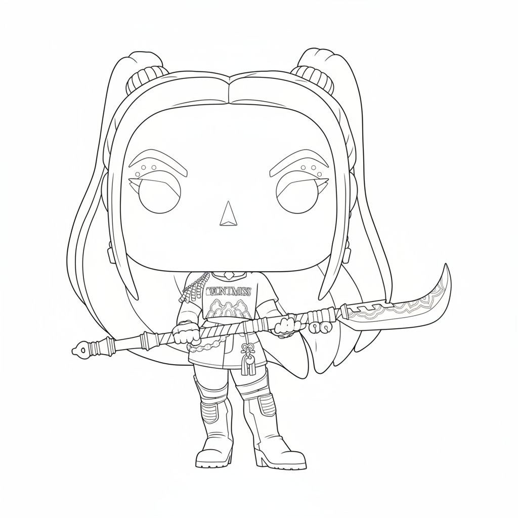 KPop Demon Hunters Mira Kleurplaat 24 funko pop mira kpop demon hunters kleurplaat