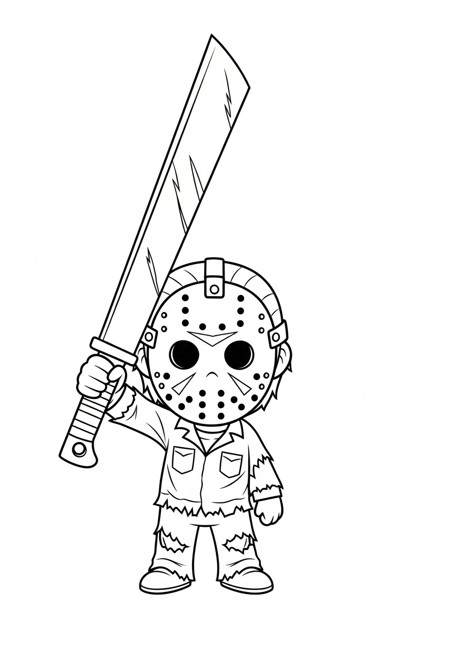 Kleurplaat Jason Voorhees 18 jason voorhees met mes kleurplaat