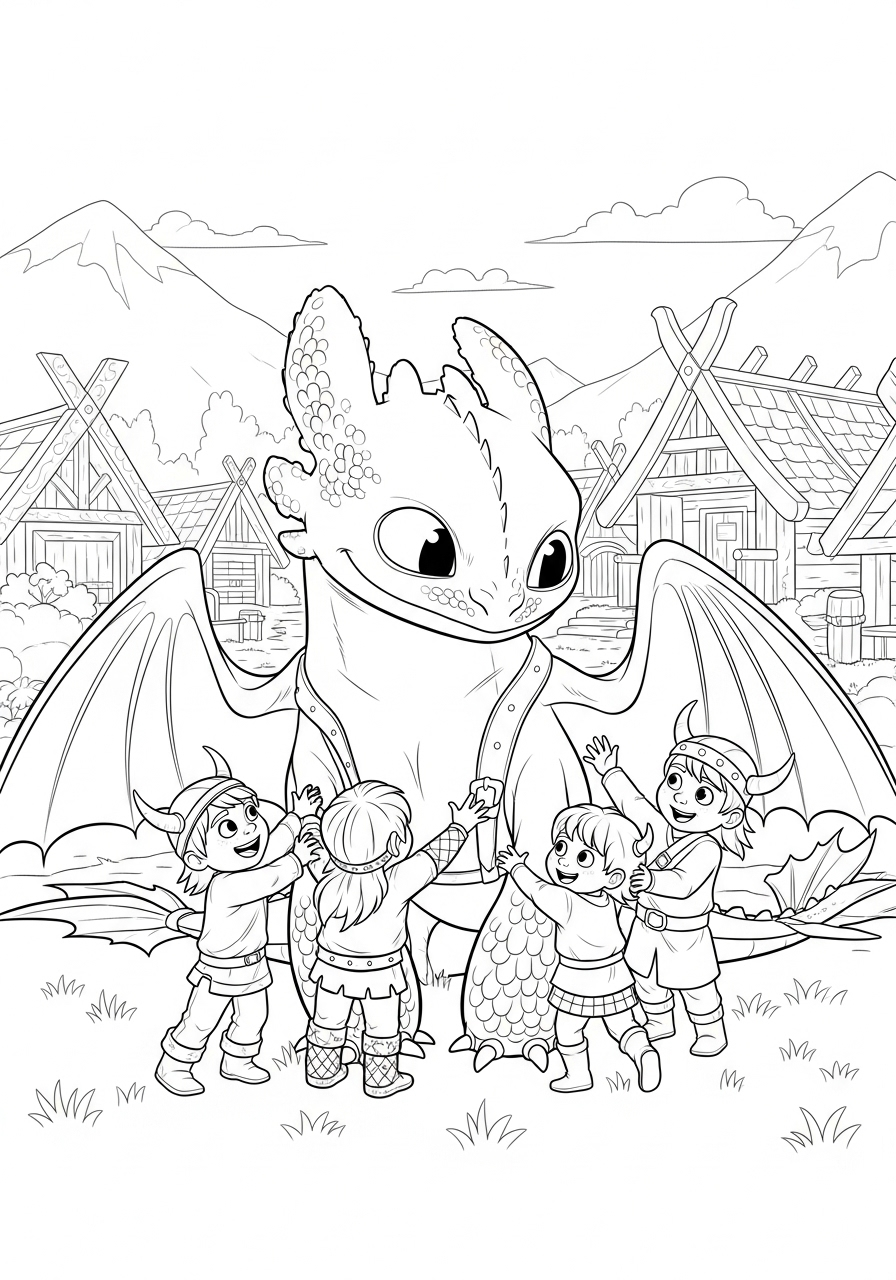 Toothless Kleurplaat 21 kinderen knuffelen toothless kleurplaat