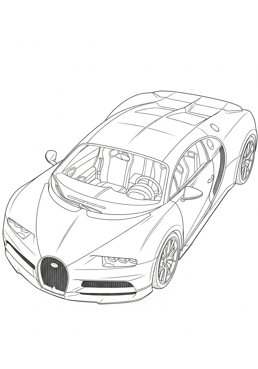 Kleurplaat Bugatti 13 klassieke bugatti auto kleurplaat