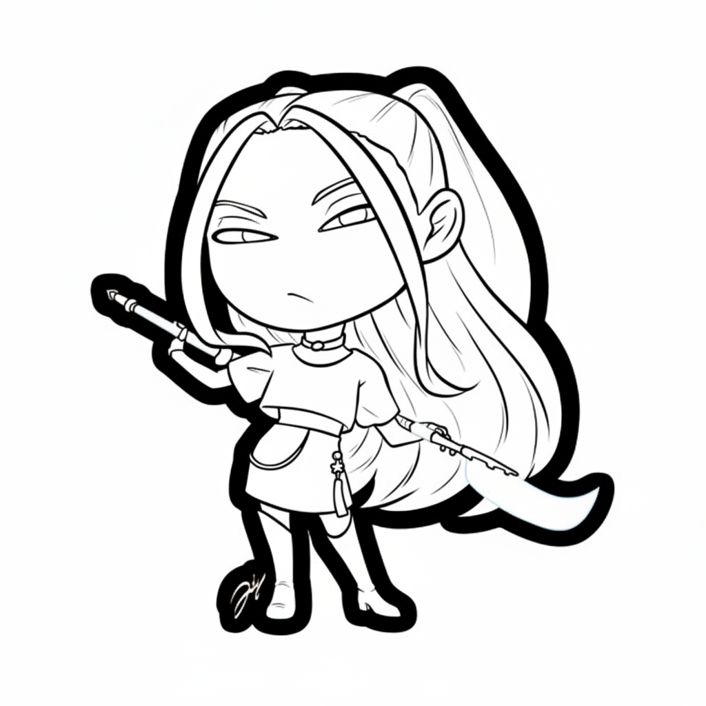 KPop Demon Hunters Mira Kleurplaat 21 kpop demon hunters mira chibi kleurplaat