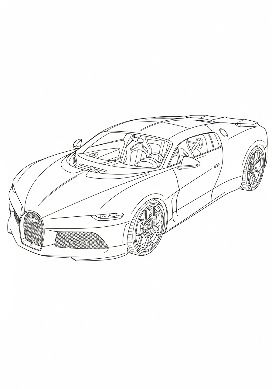 Kleurplaat Bugatti 11 luxe bugatti sportauto kleurplaat