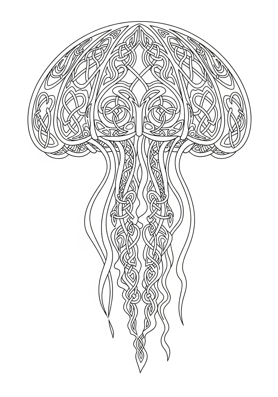 magische vlechten kwal kleurplaat