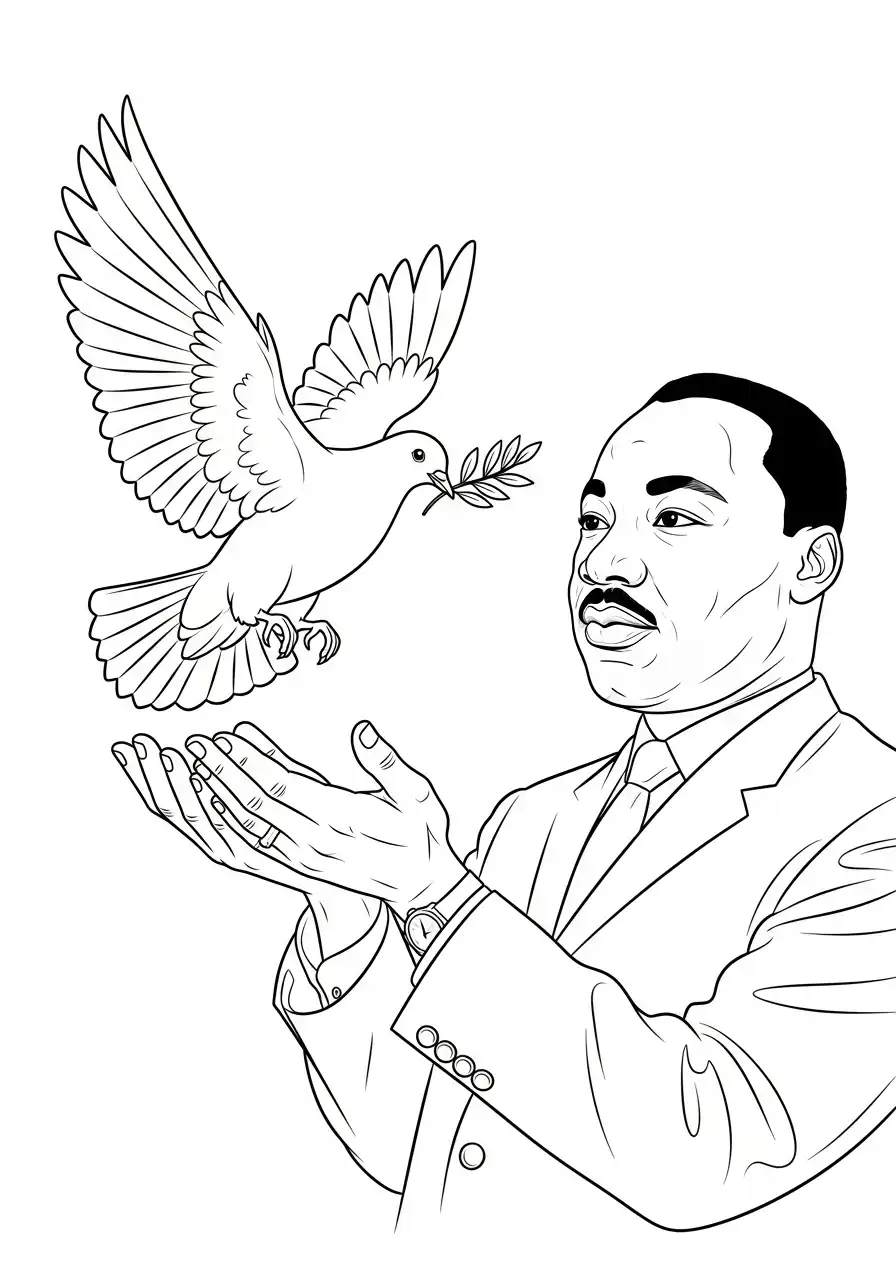 martin luther king vrede kleurplaat