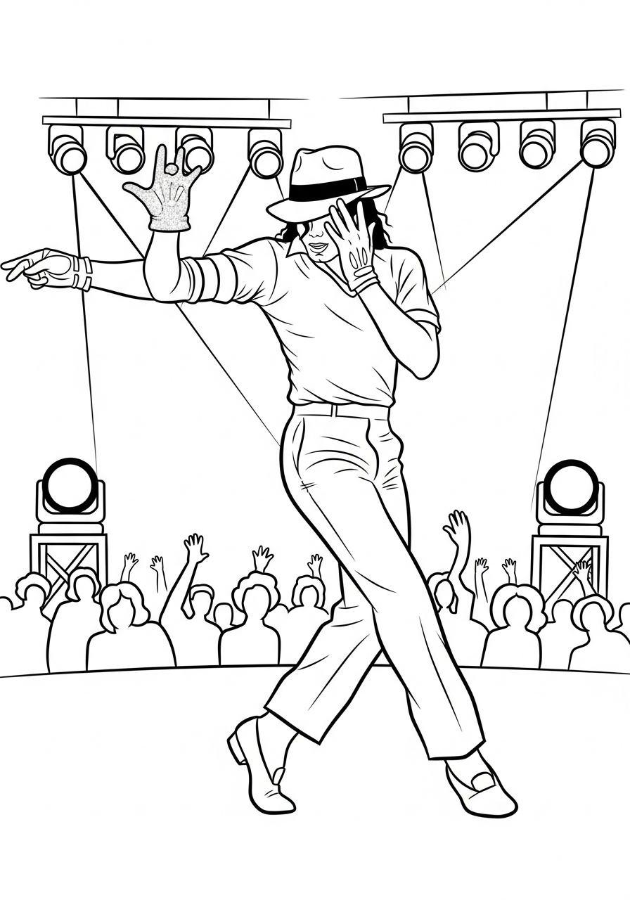 Kleurplaat Michael Jackson 10 michael jackson billie jean dans kleurplaat