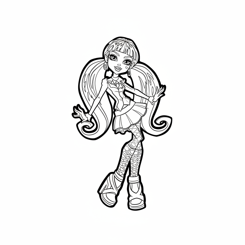 Kleurplaat van Monster High 15 monster high schattige chibi draculaura kleurplaat