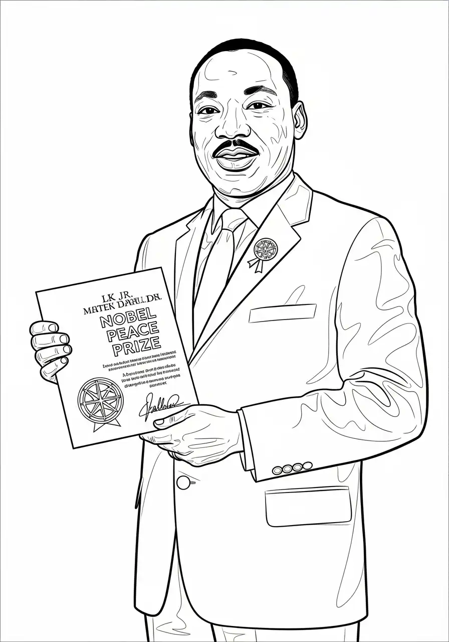 nobelprijs dr king kleurplaat