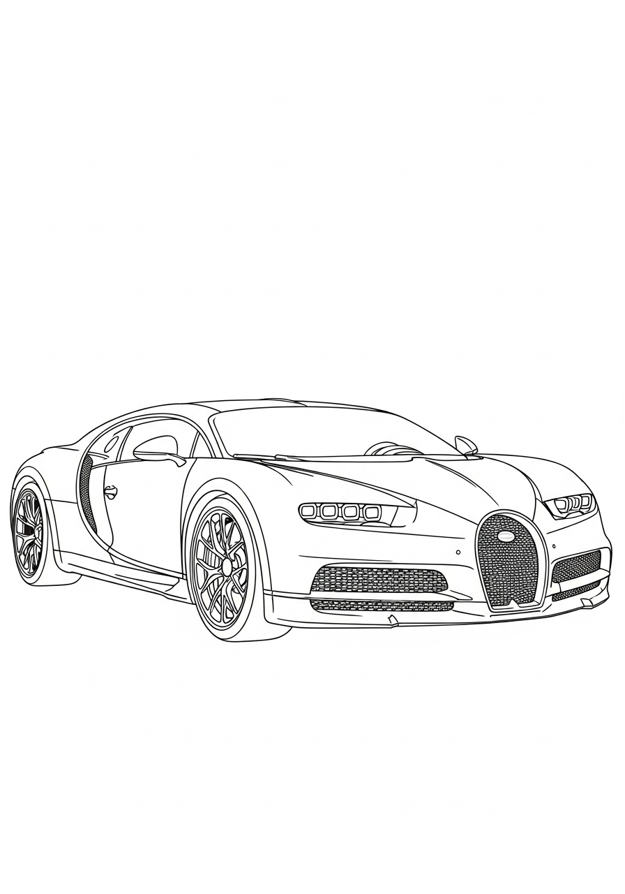 Kleurplaat Bugatti 9 snelle bugatti auto kinderen kleurplaat