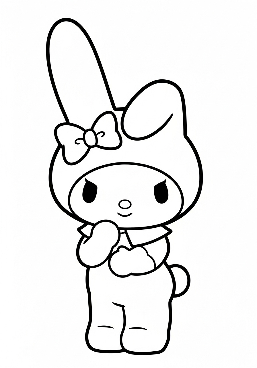 Kleurplaat My Melody 10 stoere my melody pose kleurplaat
