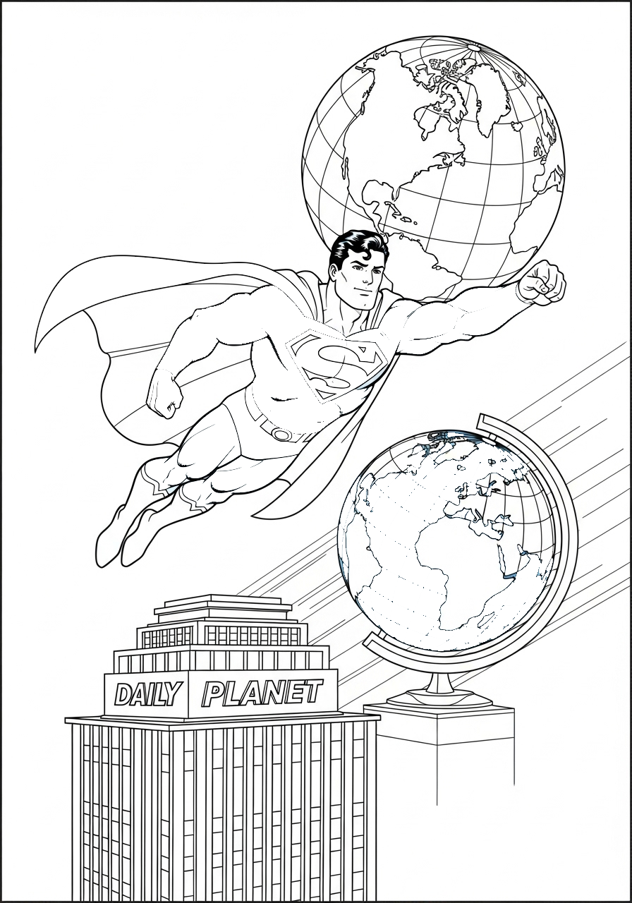 Superman kleurplaat 10 superman bij daily planet kleurplaat