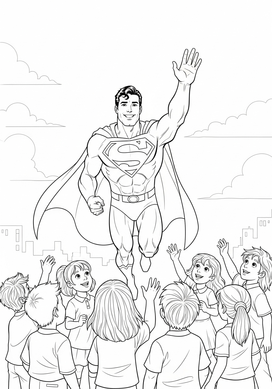 Superman kleurplaat 14 superman groet kinderen kleurplaat
