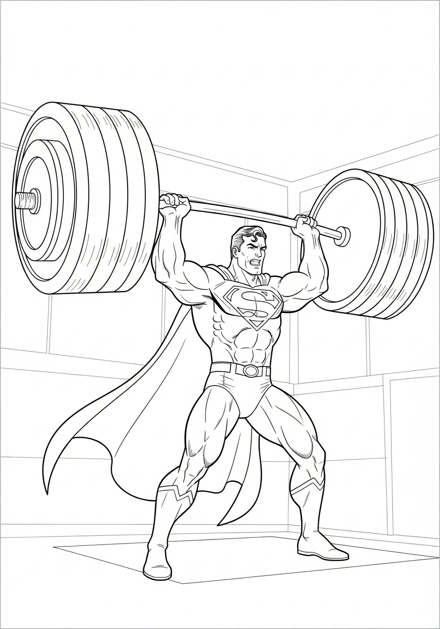 Superman kleurplaat 15 superman heft gewichten op kleurplaat
