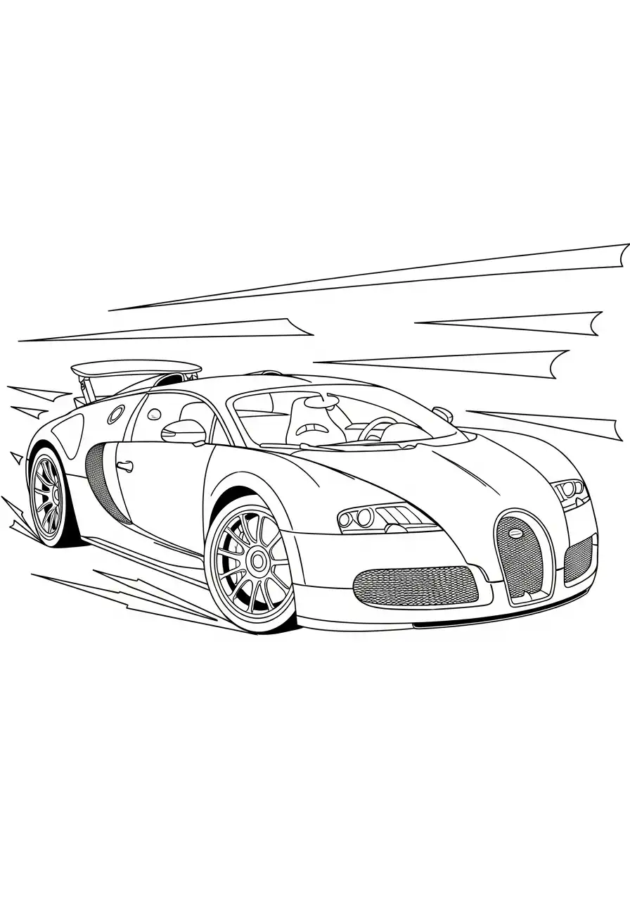 supersnelle bugatti veyron kleurplaat